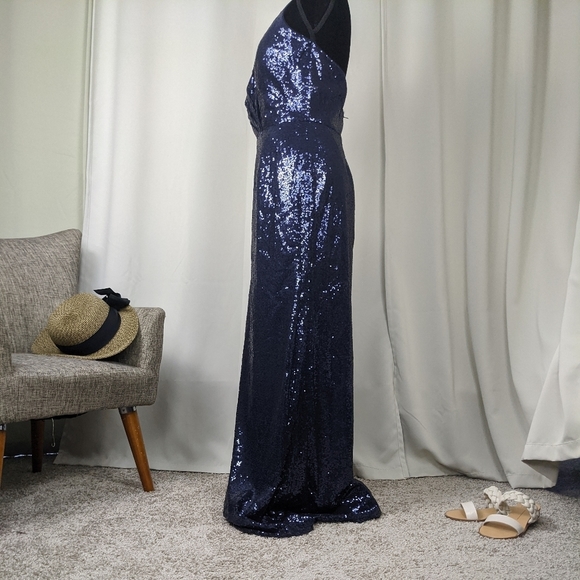 Jasmine Long V-neck Halter Sequin Bridesmaid Dress <15AAB> - Picture 4 of 8
